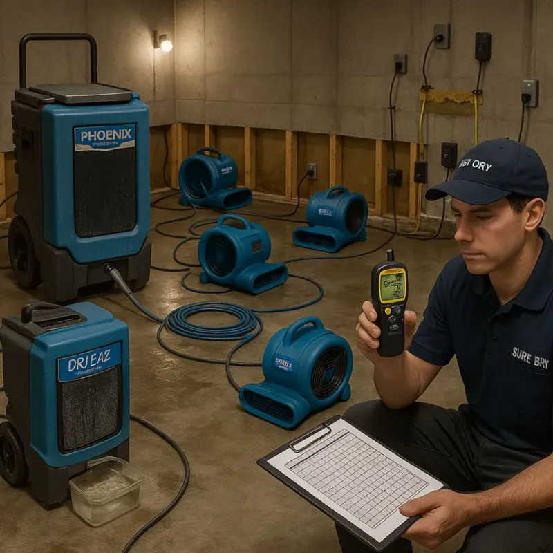 Structural Drying and Dehumidification process in Albany, WI